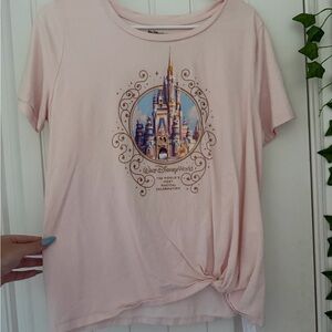 Disney Light Pink Women's Tee with Castle Graphic